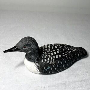 American Wildlife Collection Common Loon Duck Decoy Signed by J Hughes 1990